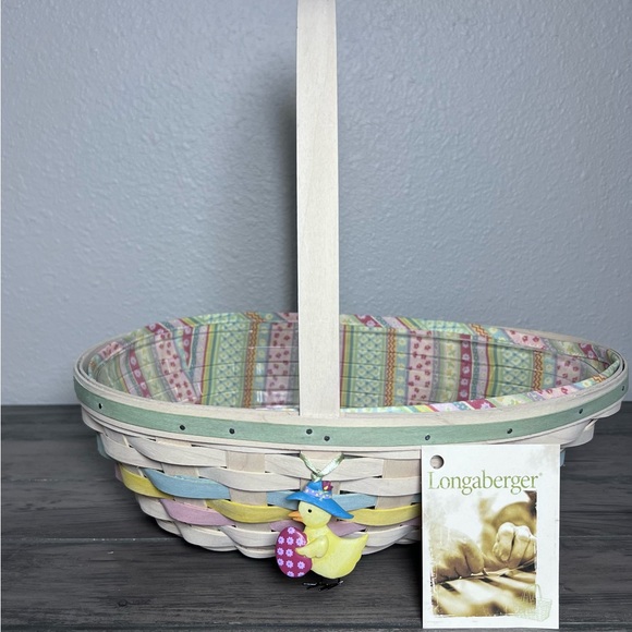 Longaberger 2009 Egg Shaped Easter Basket Combo w/Lid, Liner, Protector & Tie-on - Picture 11 of 16